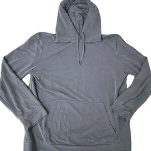 Cozy Earth Mens Brushed Bamboo Hoodie Blue Large Soft Comfort Essential